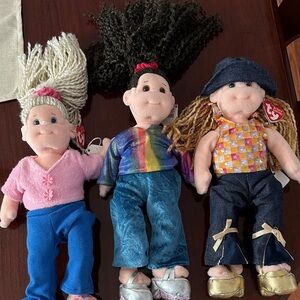 Ty Dolls Trio - Pink, Rainbow, and Denim